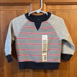 Falls Creek Multicolor Striped Fleece Sweatshirt 12M
